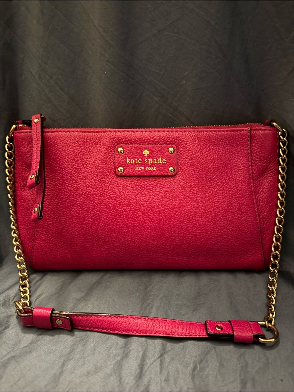 kate spade Hot Pink Leather Chain-Strap Crossbody